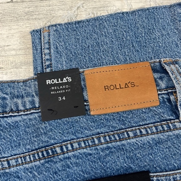 Rollas Relaxo Chop Mid Stone Jeans Size 34 NWT - Picture 6 of 10